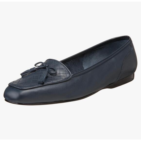 Enzo Angiolini Shoes - Enzo Angiolini Lizza Tassel leather quilted loafers navy blue academia preppy 6